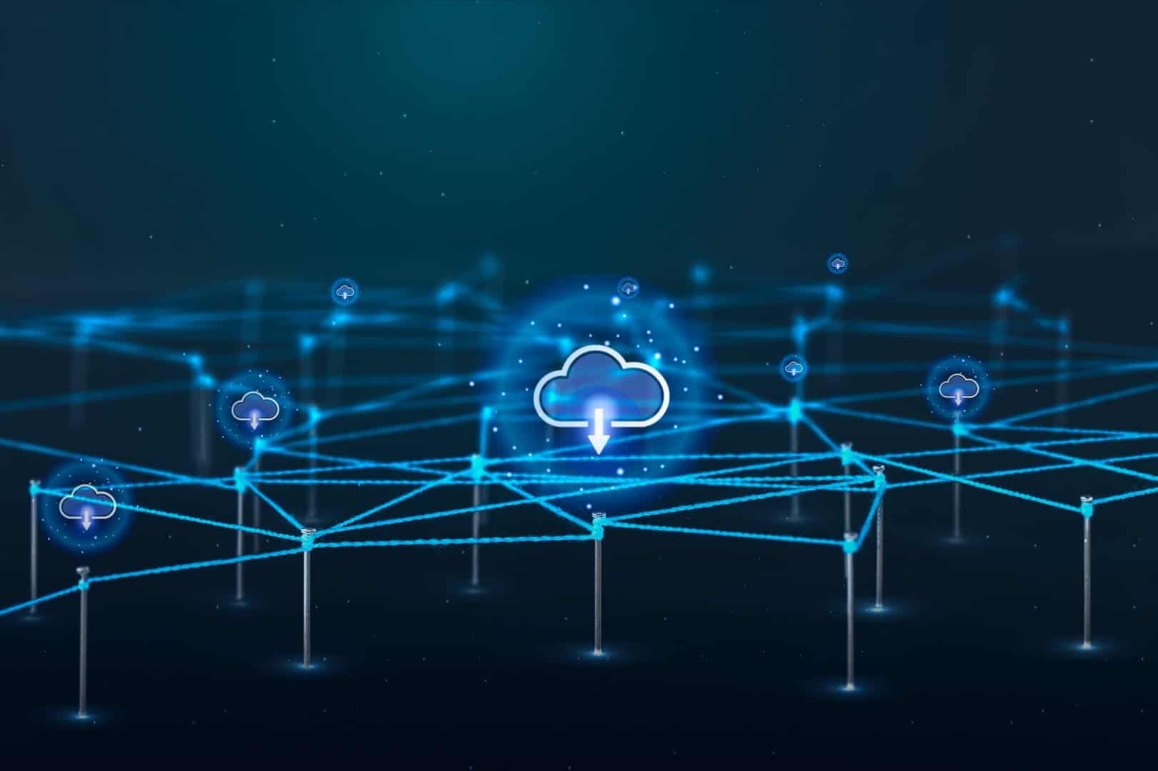 Cloud storage background, business network design